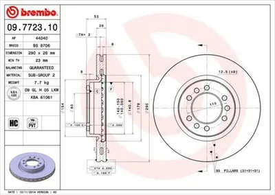 Produktbild von Bremsscheibe BREMBO 09.7723.10