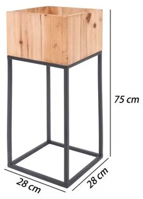 Produktbild von Pflanzständer Lafiora Metall Holz 28 x 28 x 75 cm