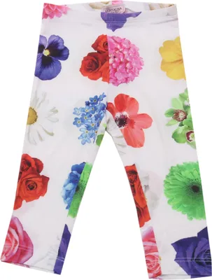 Zdjęcie produktu dla 6252AC legginsy MONNALISA białe/wielokolorowe spodnie dziecięce