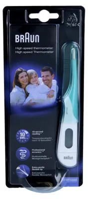 Productafbeelding van Braun PRT 1000 digitaal koortsthermometer, met geheugenfunctie, signaaltoon, inclusief batterij