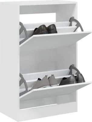 Produktbild von "2026 Promotion" Schuhschrank, moderner Schuhkommode, Weiß 60x34x96,5 cm Holzwerkstoff - Schuhregale CC30110