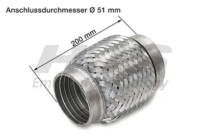 Produktbild von HJS 83 00 8501 Flexrohr Abgasanlage Auspuffrohr für VW Golf V Schrägheck (1K1) TOURAN (1T1, 1T2) GOLF PLUS (5M1, 521) Caddy III Kombi