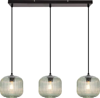 Produktbild von Olucia - CHARLOIS - Pendelleuchte - Grün/Schwarz - 3 Lampen