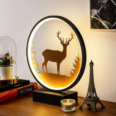 Obrázok produktu pre Opviq, XMAS7- XMAS7SHD, čierna, meď, stolná lampa, 16 x 9 x 4 cm, 100% kov