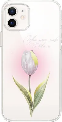 Produktbild von iPhone 12 Mini Hülle, transparent, Silikon Flexi, Blumen, Tulpe