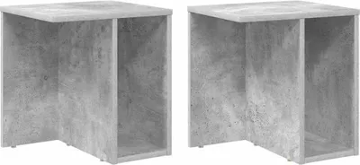 Image de Table d'appoint 2 pcs Gris béton 37 x 32 x 40 cm