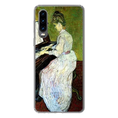 Produktbild von MuchoWow® Handyhülle Schutzhülle Hülle für Huawei P30 Marguerite Gachet am Klavier - Vincent van Gogh Silikon Softcase Handy Hülle - Kartenbesitzer