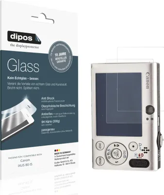 Produktbild von 2x Schutzfolie für Canon IXUS 80 IS matt - Anti-Shock 9H Folie dipos Glass Kunststoffglas