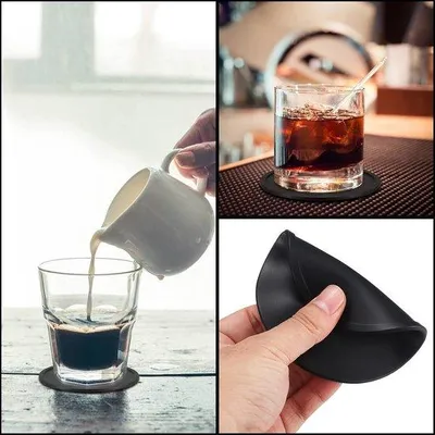 Produktbild von Silikon Untersetzer Rond Schwarz 8 Stück für Getränke