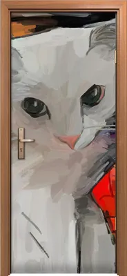 Produktbild von Türposter 80x200 cm Türaufkleber Türtapete Türfolie Klebefolie Eine Katze Tiere abstrakten Kunst