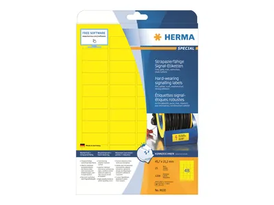 Obrázok produktu pre HERMA 8030, Žltá, Samolepiaci štítok, A4, Laser, Permanentný, Matte