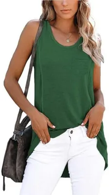 Produktbild von Tanktop Damen - Ärmellos - Lässig - Atmungsaktiv - Weich - Mit Taschen - Damen Top