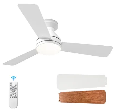Immagine prodotto di Ventilatore da soffitto, telecomando, sei velocità, bianco, 52 pollici