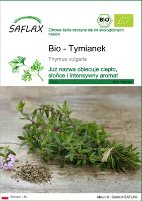 Zdjęcie produktu dla SAFLAX - Bio - Tymianek - 800 Nasiona - Thymus vulgaris
