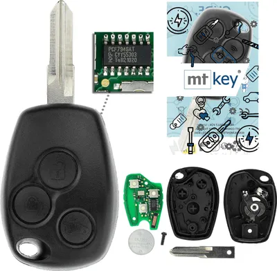 Produktbild von MT-KEY Funk Schlüssel VA6 434MHZ kompatibel mit Renault Twingo I II Trafic Master II Kangoo I Clio III Dacia Logan Sandero Duster I Nissan NV 200 400