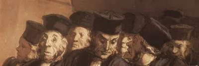 Produktbild von Honoré Daumier Kunstdruck Bild - Die Anwälte (30 x 91 cm)