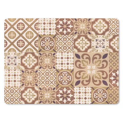 Produktbild von MuchoWow® Mauspad Mousepad Blumen - Figuren - Vintage - Braun - Design 23x19 cm - Mousepads - Maus Mat - Pad - Mausunterlage - Schreibtischunterlage - Mauspad