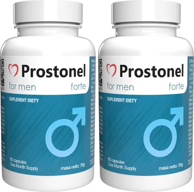Produktbild von Prostonel Forte - 120 Kapseln (2x60) hochdosiert - L-Arginin, Zink, Selen, Maca & Ginseng - Original Schweizer Rezept - Vegan & Pflanzlich - 2er Pack