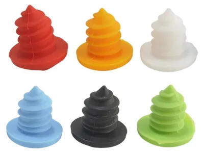 Silikon-Flaschenstopfen, Schraubform, 6 Stück, 4 cm