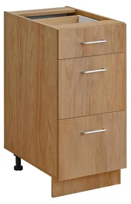 Image de Meuble bas de cuisine avec 3 tiroirs "Laxy" - Marron - L 40 x H 81 x P 56 cm