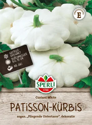 Produktbild von SPERLI Zucchinisamen Custard White Cucurbita pepo 6 Pflanzen