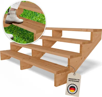 Produktbild von Terrassentreppe aus Lärche Treppe Stufen Wangentreppe Breite Größe: 4-stufig Breite: 190 cm