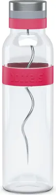 Produktbild von Karaffe mit Spieß und Filter, 1,1 L, Glas, Silikon, Himbeerrot - Boddels | Sund