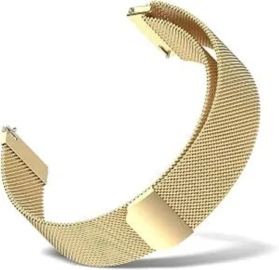 Zdjęcie produktu dla Bransoleta do zegarków Garmin - metalowa, złota, ze stali nierdzewnej - regulowana, z zapięciem magnetycznym, przeznaczona do smartwatchów