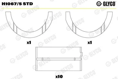 Produktbild von GLYCO Kurbelwellenlager H1067/5 STD für FIAT PANDA (169)