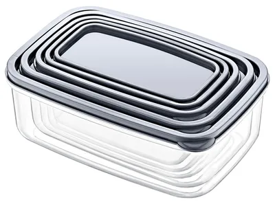 Immagine prodotto di Hermia Concept, EMBSEF10-3581321, scatole portaoggetti, set di scatole portaoggetti (10 pezzi), trasparente, plastica, 22,5 x 15 x 8 cm
