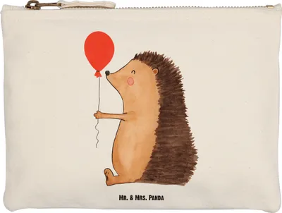 Produktbild von Mr. & Mrs. Panda Schlampermäppchen Igel Luftballon Größe M - Weiß - Geschenk, Glückwunsch, Ballon, Lustige Sprüche, Etui, Pouch, Geburtstag, Kosmetiktasche, Waschbeutel