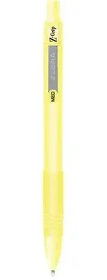 Obrázok produktu pre Guľôčkové pero, 0,27 mm, stláčací mechanizmus, žlté telo pera, ZEBRA "Z-Grip Pastel", modré