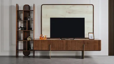 Immagine prodotto di 3tlg.Wohnzimmer Set Modern Bücherschrank TV Lowboard und TV Rahmen
