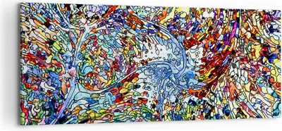 Produktbild von Bild auf Leinwand - Leinwandbild - Abstraktion modern - 120x50cm - Wand Bild - Wanddeko - Leinwanddruck - Bilder - Kunstdruck - Wanddekoration - Leinwand bilder - Wandkunst - AB120x50-4045