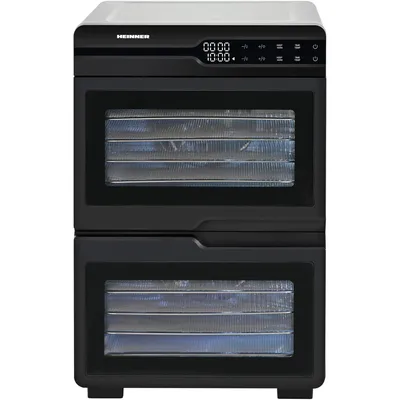 Productafbeelding van Heinner DualDry Pro HFD-KDDB1200BKSS dehydrator, 1200W, 12 roestvrijstalen trays, dubbele luchtstroom