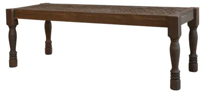 Produktbild von Chic Antique Sitzbank mit Schnitzereien Holz Bank 43x123 cm