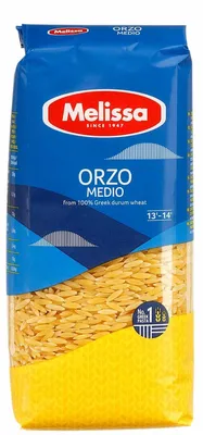 Produktbild von Pasta Melissa | Orzo Medio | Reisförmige griechische Nudeln, ideal für Giouvetsi | 500 g