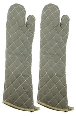 Produktbild von 58 cm lange Baumwoll-Ofenhandschuhe, hitzebeständig und lang, Küchen- und Backhandschuhe zum Schutz beim Kochen und Grillen, Paar