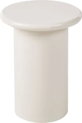 Produktbild von BELIANI Beistelltisch Weiß MDF Rund Klein Skandinavischer Stil Scandi Modernes Design für Wohnzimmer