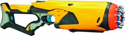 Produktbild von Hasbro Spielzeugpistole 38122, vollautomatisch, mit rotierender Trommel, für 20 Schaumstoffpfeile, Mehrfarbig, ab 8 Jahren
