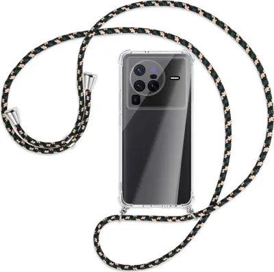Produktbild von Handykette Backcover-Schutzhülle mit Band (Metall silberfarben) für vivo X80 Pro (V2185A,V2145, 6.78'') - camouflage