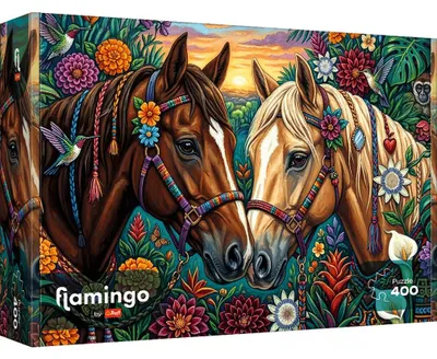 Image de TREFL Puzzle "Flamingo : Course de fleurs", 400 pièces
