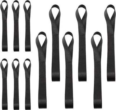 Produktbild von Nylon-Sicherheitsnetze 12 Stück, 465 x 6 cm und 295 x 6 cm, Schwarz, für Fahrräder, Motorrad, Transport, Camping, Klettern, 100 kg Tragfähigkeit