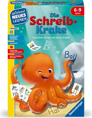 Produktbild von Ravensburger Verlag GmbH Ravensburger 24683 - Die Schreib-Krake - Lernspiel für Kinder, Schreiblernspiel für Kinder von 6-9 Jahren, für 1-4 Spiel Sonstige