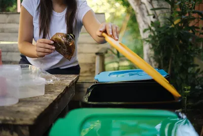 Image de Poubelle sélective - Poubelle - Conteneur à déchets - Bac de recyclage - Bac de tri des déchets - Capacité de 135 litres