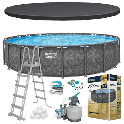 Image de Piscine de jardin tubulaire 671 x 132 cm 11-en-1 Bestway 561JZ