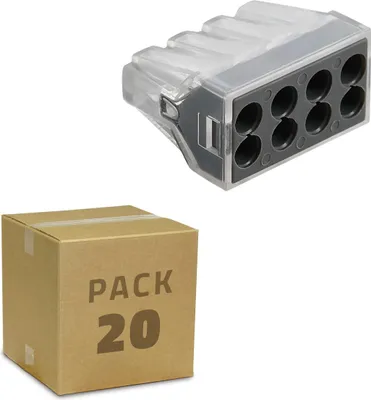 Produktbild von 10 Pack Schnellverbinder 8 Eingänge 0,75-2,5 mm² Grau