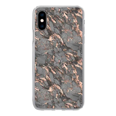 Produktbild von MuchoWow® Handyhülle Schutzhülle Hülle für iPhone X Marmor - Rose - Grau - Muster Silikon Softcase Handy Hülle - Handyhülle