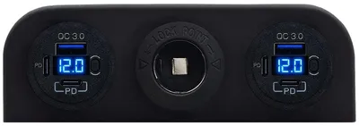 Produktbild von ProRide USB-Autolader 3 Ports QC3.0 18W Voltmeter 12-24V-Stecker 12-24V
