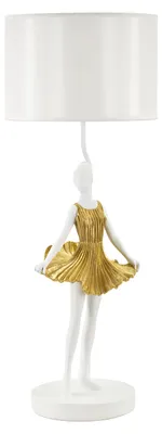 Produktbild von Mauro Ferretti Tischlampe DANCER Gold Weiß 32x90,5 cm
